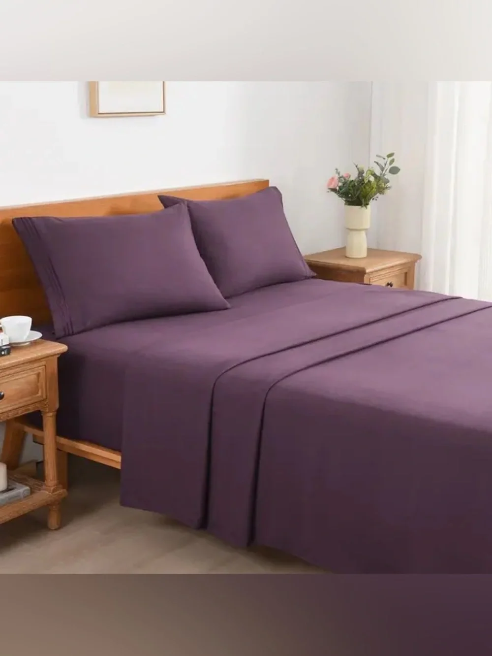 Purple Solid Queen 4 piece Sheet Set